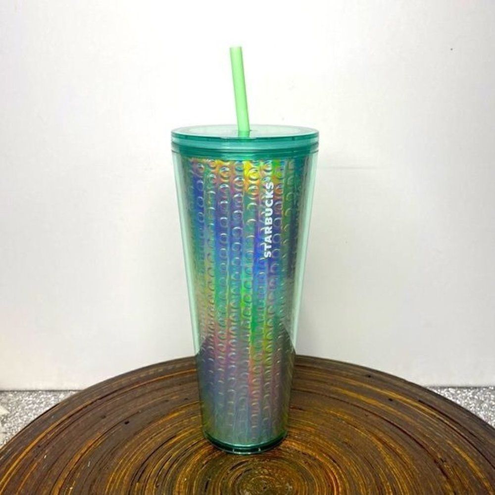 Starbucks Mint Green Iridescent Bubble Tumbler Venti Cold Cup Nwt